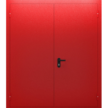 Красная двупольная противопожарная дверь
